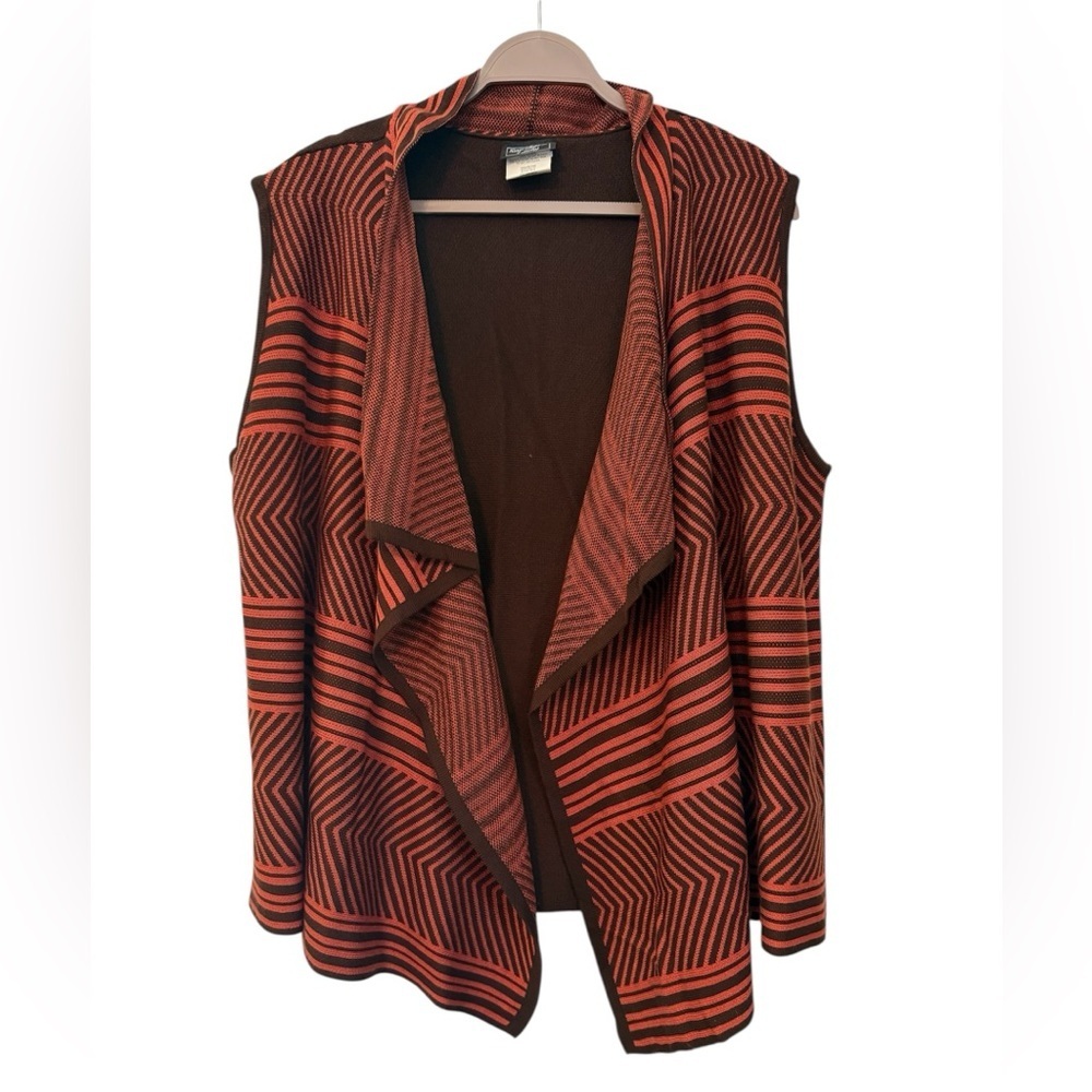 Southern Lady Orange and Brown Striped Vest